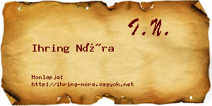 Ihring Nóra névjegykártya