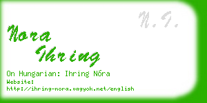 nora ihring business card